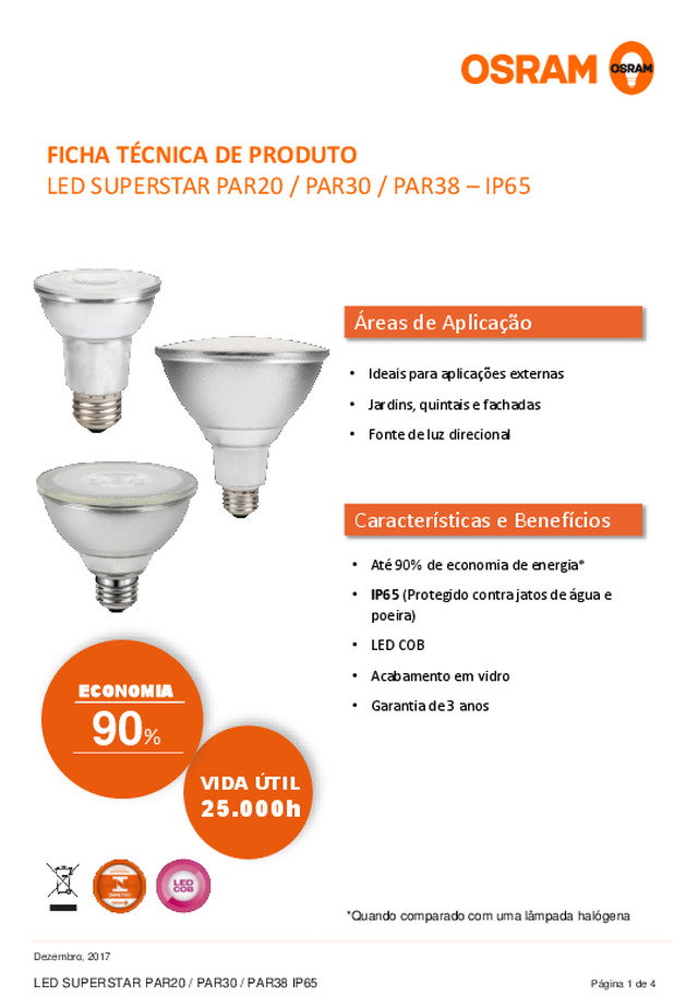 LED SUPERSTAR PAR20 / PAR30 / PAR38 – IP65
