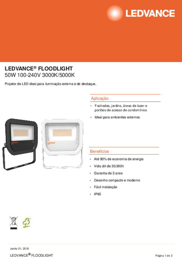 Data Sheet LEDVANCE FLOODLIGHT 50W