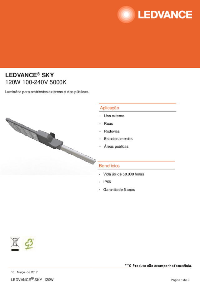 Data Sheet LEDVANCE SKY 120W