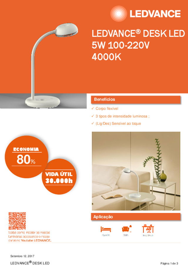 Data Sheet LEDVANCE® DESK LED