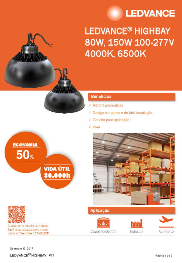 Data Sheet LEDVANCE® HIGHBAY 80W,150W