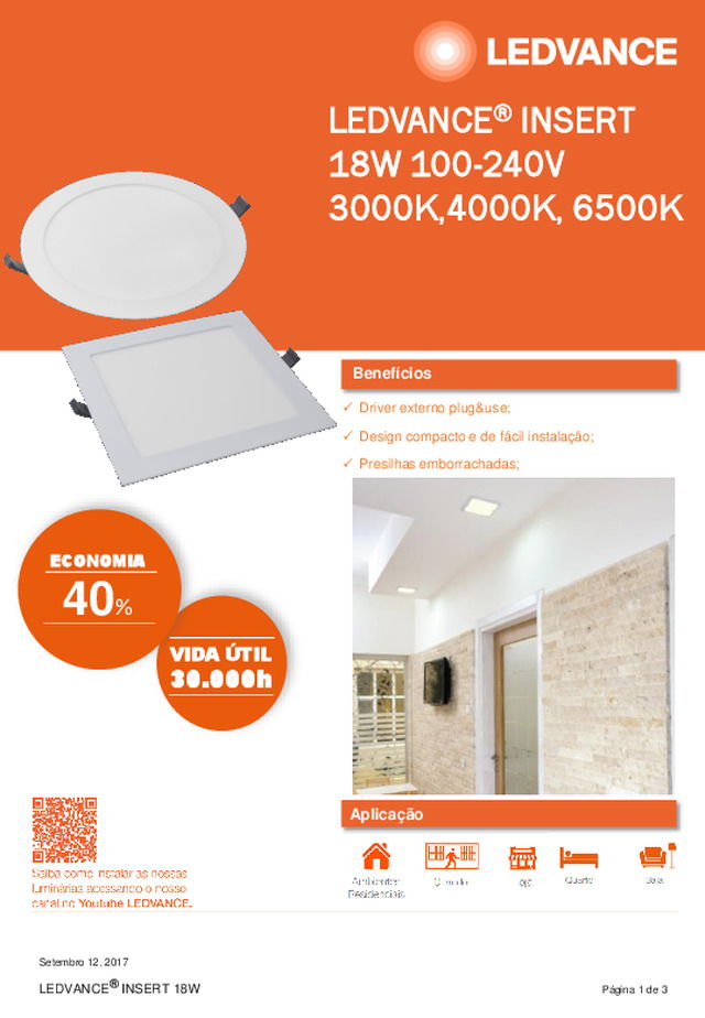 Data Sheet LEDVANCE® INSERT 18W