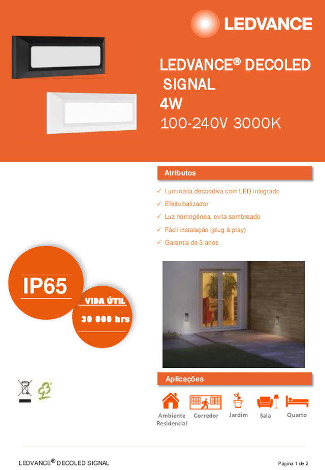 Ficha técnica | LEDVANCE® DECOLED SIGNAL 4W 100-240V 3000K