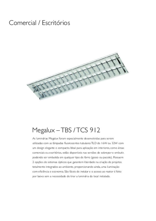 TBS / TCS 912 Megalux - Catálogo