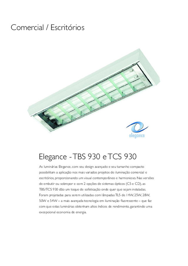 TBS / TCS 930 Elegance - Catálogo