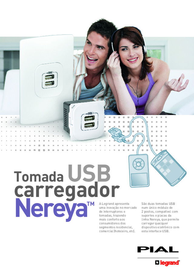Tomada USB carregador Nereya