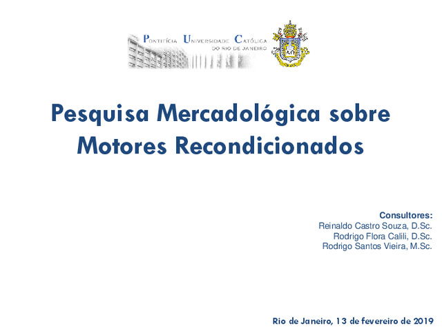 Pesquisa mercadológica sobre motores recondicionados
