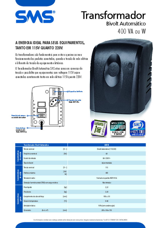 Transformador Bivolt Automático