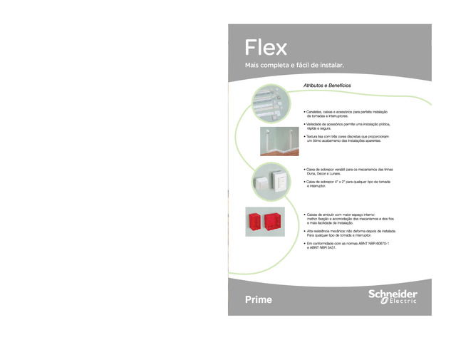 Canaletas, Caixas e Acessórios para Instalação de Tomadas e Interruptores Linha Flex