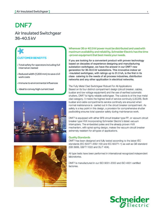 Catálogo Painel de MT: DNF7