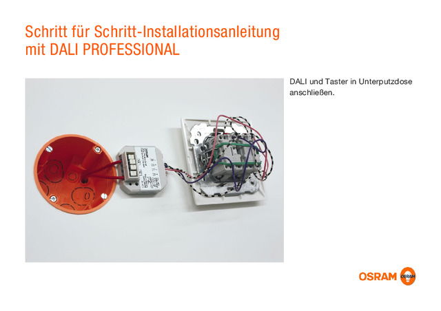 Schritt für Schritt-Installationsanleitung mit DALI PROFESSIONAL