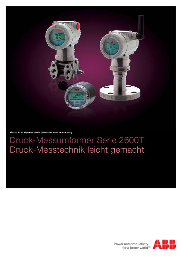 Druck-Messumformer Serie 2600T