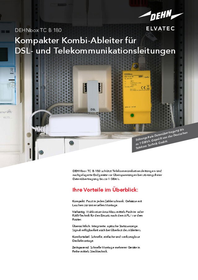 Kompakter Kombi-Ableiter für DSL- und Telekommunikationsleitungen