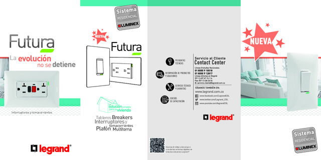 Catálogo de nueva línea FUTURA para el Sistema Residencial Luminex - Legrand