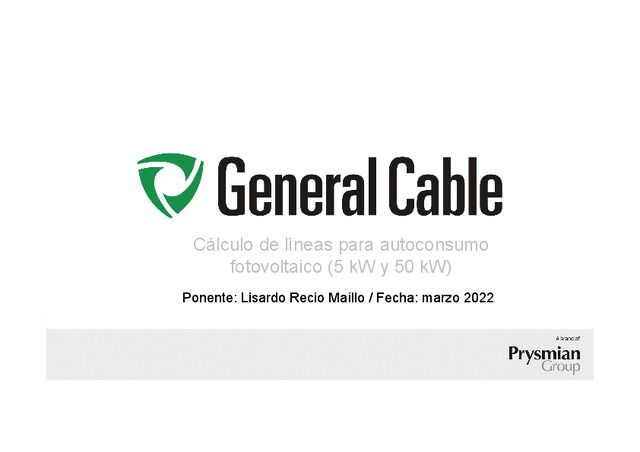 Elección y cálculo de cables para instalación de autoconsumo fotovoltaico