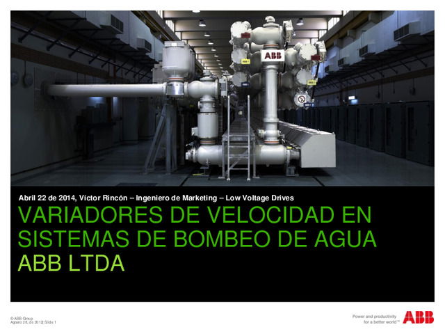 Webinar variadores de Velocidad en sistemas de bombeo en agua