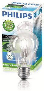 Philips trae la bombilla Halógena ECO 30 para reemplazar las bombillas incandescentes tradicionales.