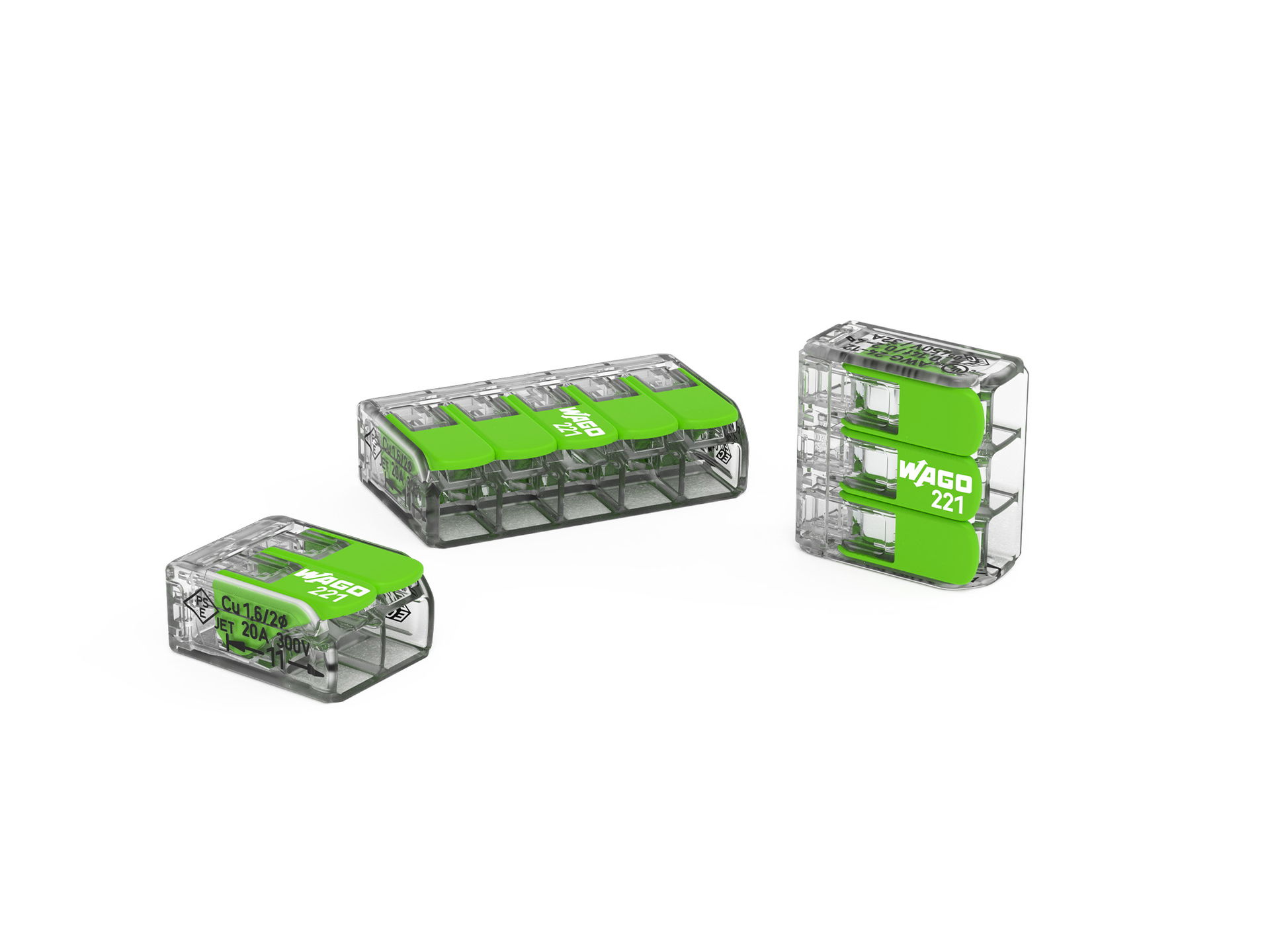 Verbindungsklemme mit Hebeln Green Range, Serie 221