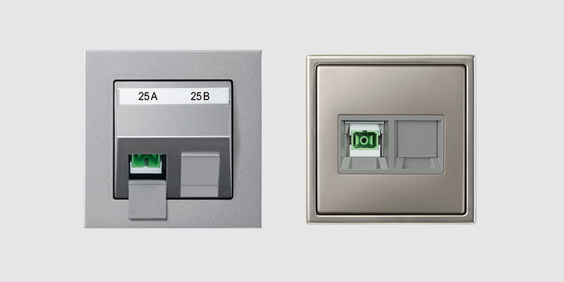 JUNG Anschlussdosen mit Keystones für Glasfaser