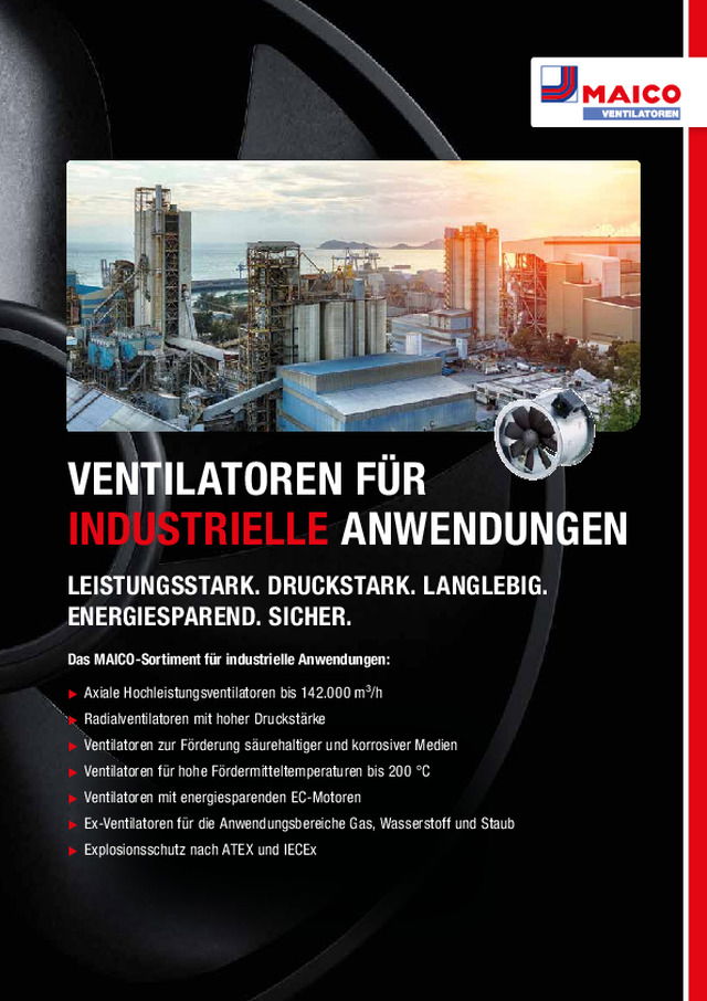 VENTILATOREN FÜR INDUSTRIELLE ANWENDUNGEN