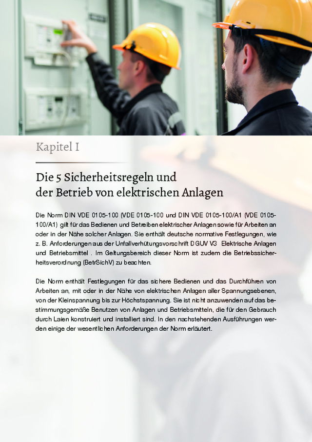 Die 5 Sicherheitsregeln und der Betrieb von elektrischen Anlagen