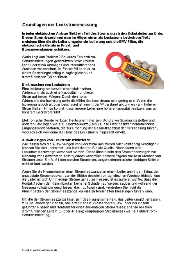 Grundlagen der Leckstrommessung