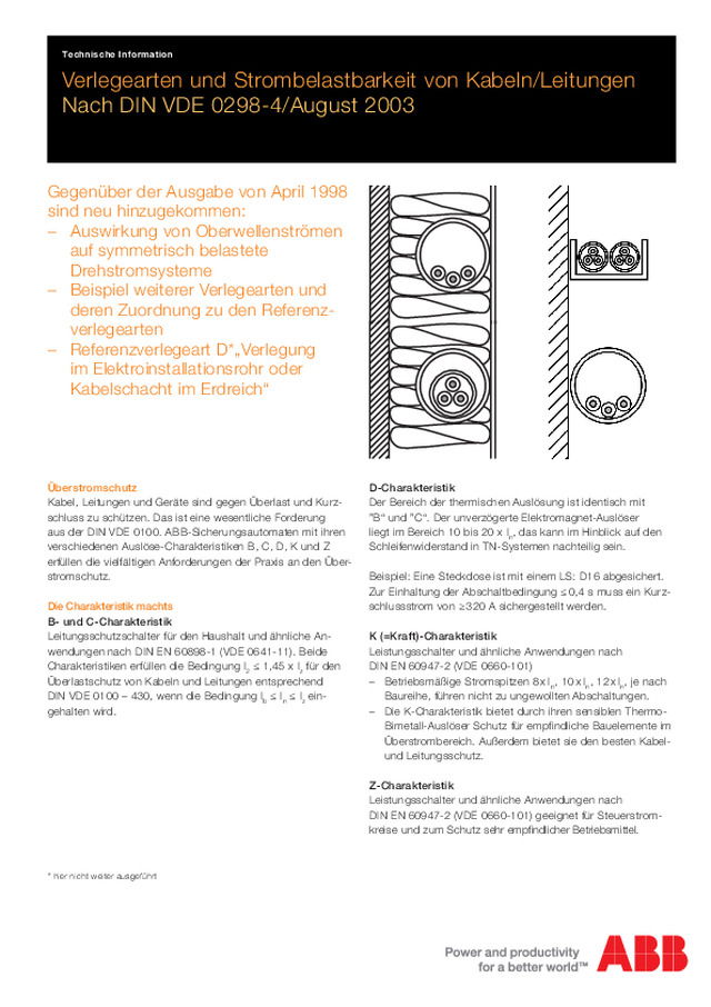 Verlegearten-Strombelastbarkeit