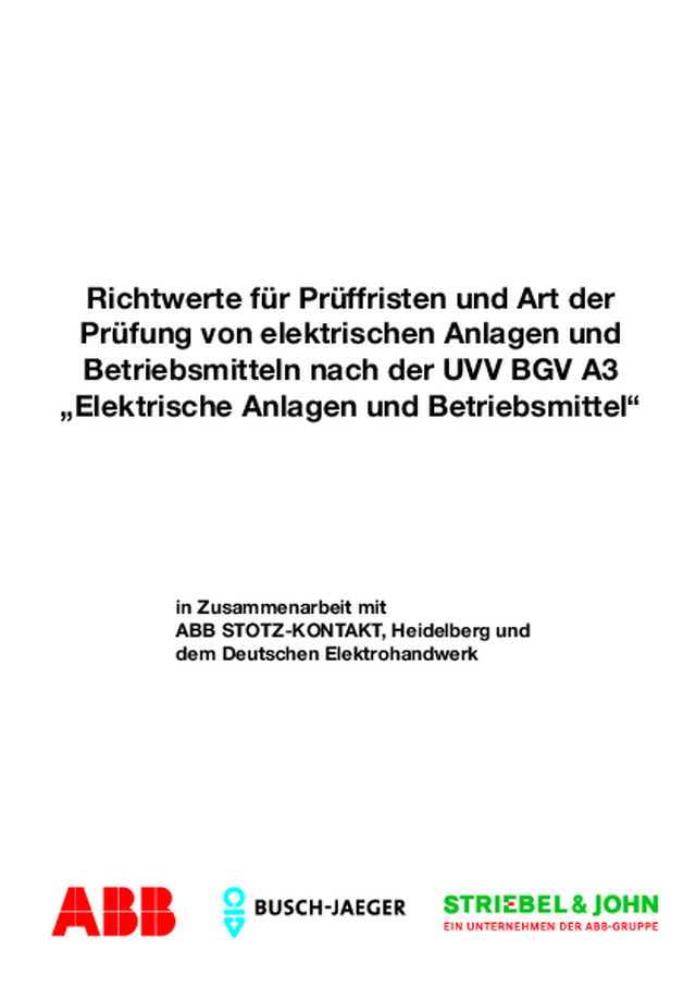 Nie wieder BGV A3 Prüffristen versäumen