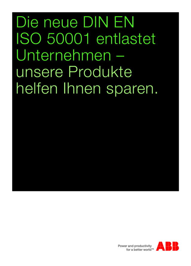 Die neue DIN EN ISO 50001 entlastet Unternehmen