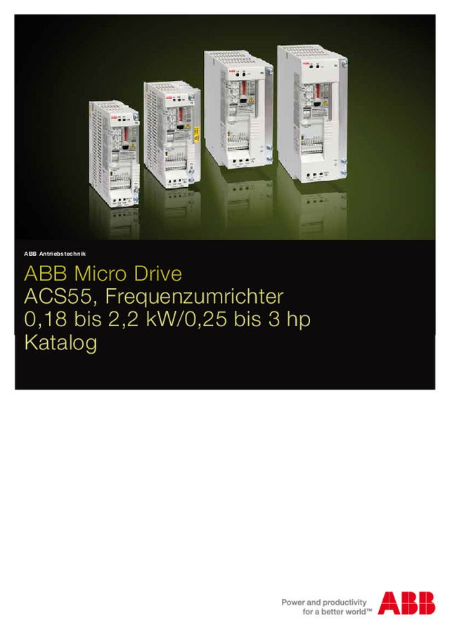 ABB Micro Drive ACS55, Frequenzumrichter 0,18 bis 2,2 kW/0,25 bis 3 hp