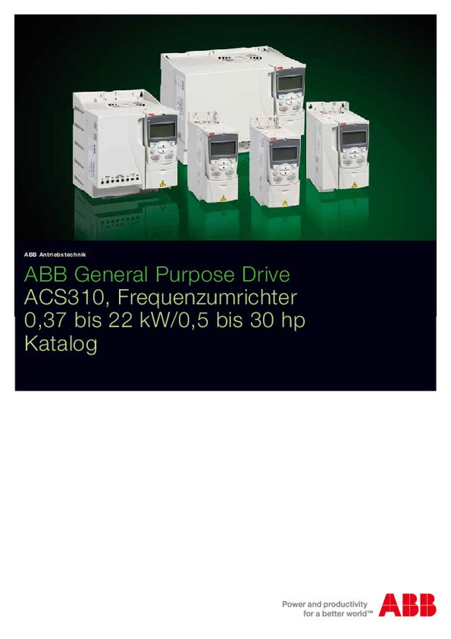 ABB General Purpose Drive ACS310, Frequenzumrichter 0,37 bis 22 kW/0,5 bis 30 hp