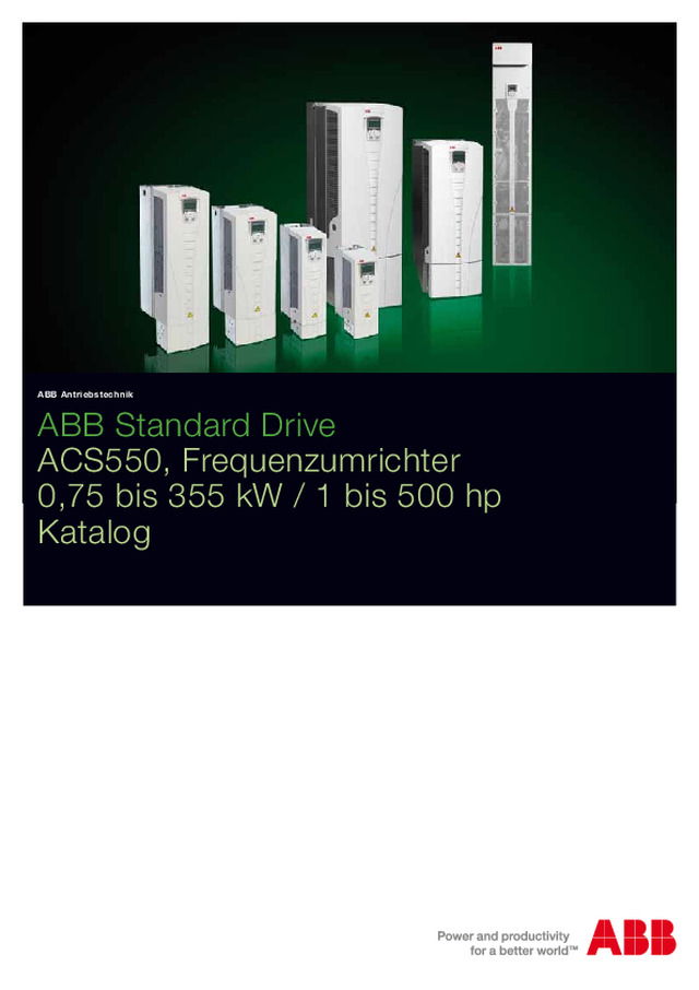 ABB Standard Drive ACS550, Frequenzumrichter 0,75 bis 355 kW / 1 bis 500 hp