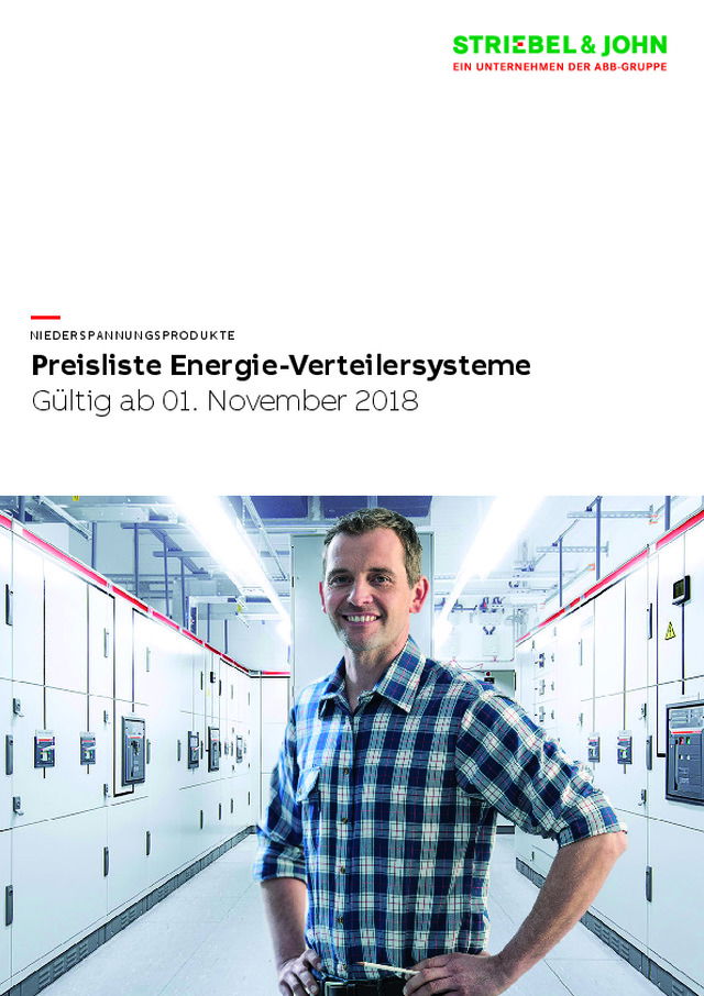 Preisliste Energie-Verteilersysteme