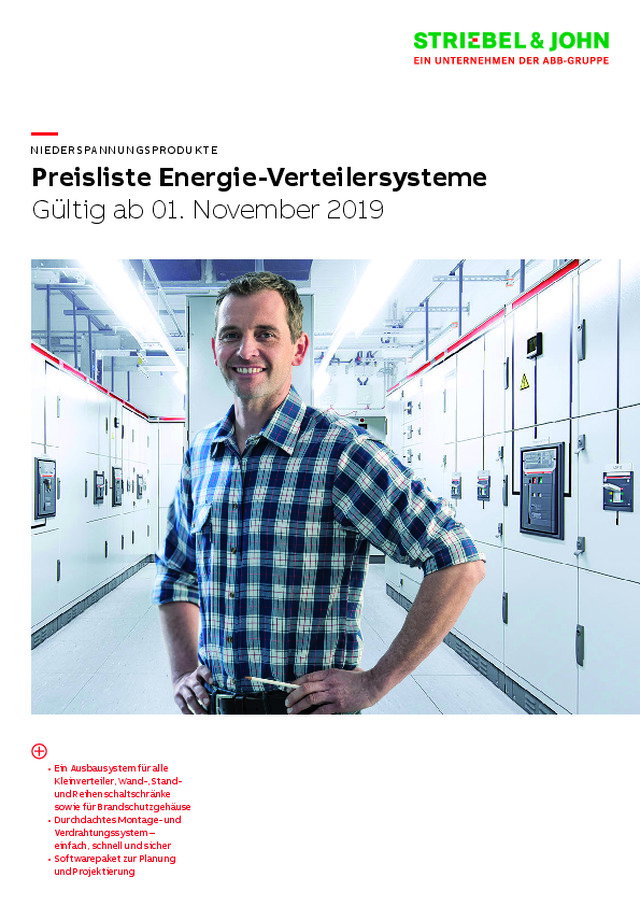 Preisliste Energie-Verteilersysteme