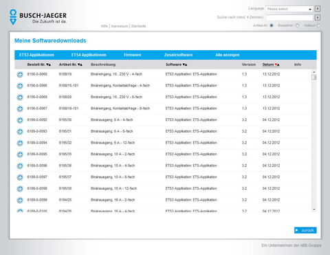 Softwaredownloads auf einen Blick