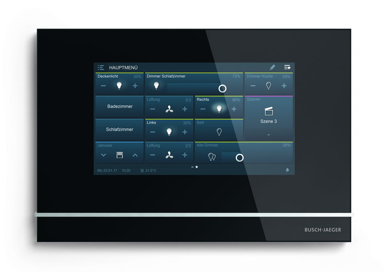 Ein Panel zur Steuerung von KNX-Anlage und Türkommunikation