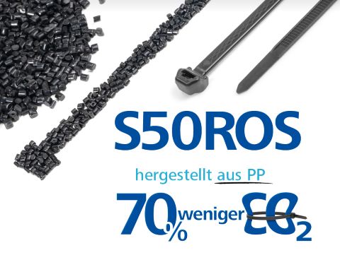 Nachhaltiger Kabelbinder S50ROS – 70% weniger CO2