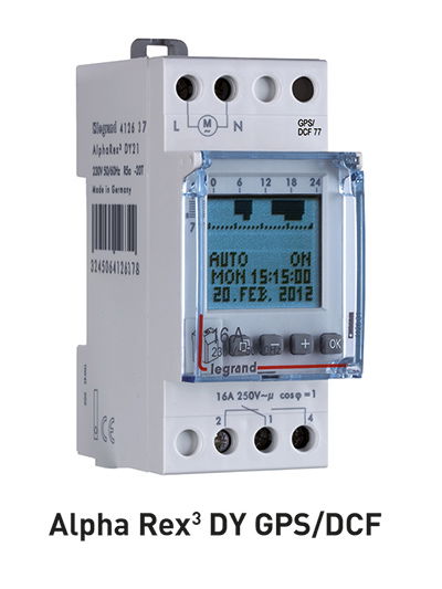 Neue digitale Zeitschaltuhr von Legrand:  AlphaRex³ DY GPS/DCF