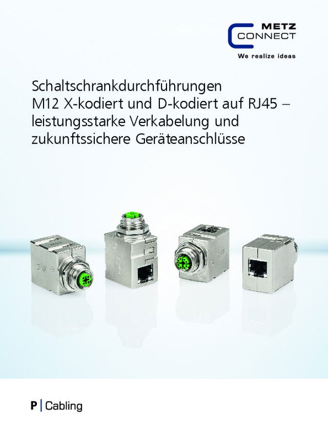 Schaltschrankdurchführungen M12 X-kodiert und D-kodiert auf RJ45