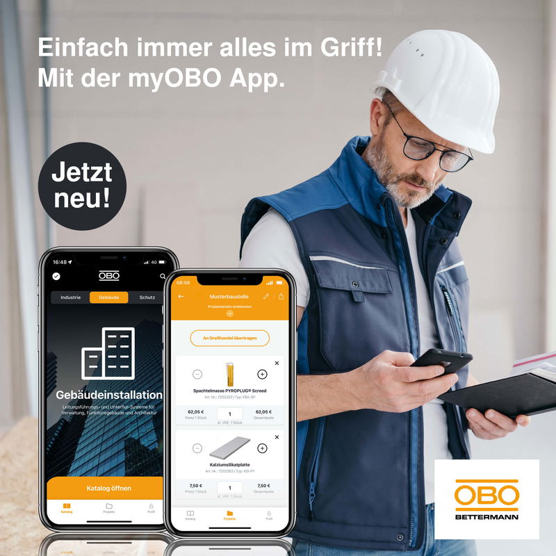 App dafür! Die myOBO App: Der Mobilmacher für die Elektroinstallation