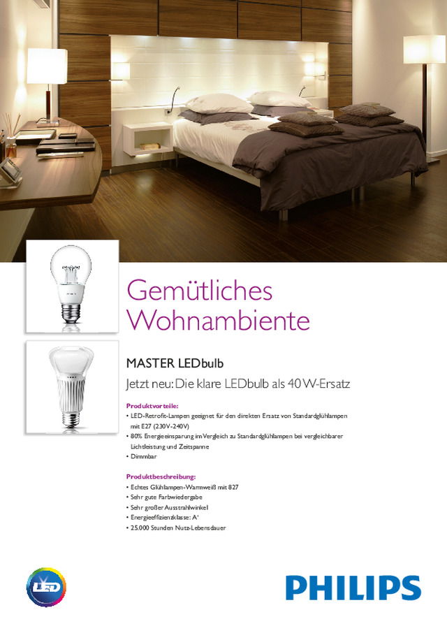 MASTER LEDbulb - die klare LEDbulb als 40 W-Ersatz