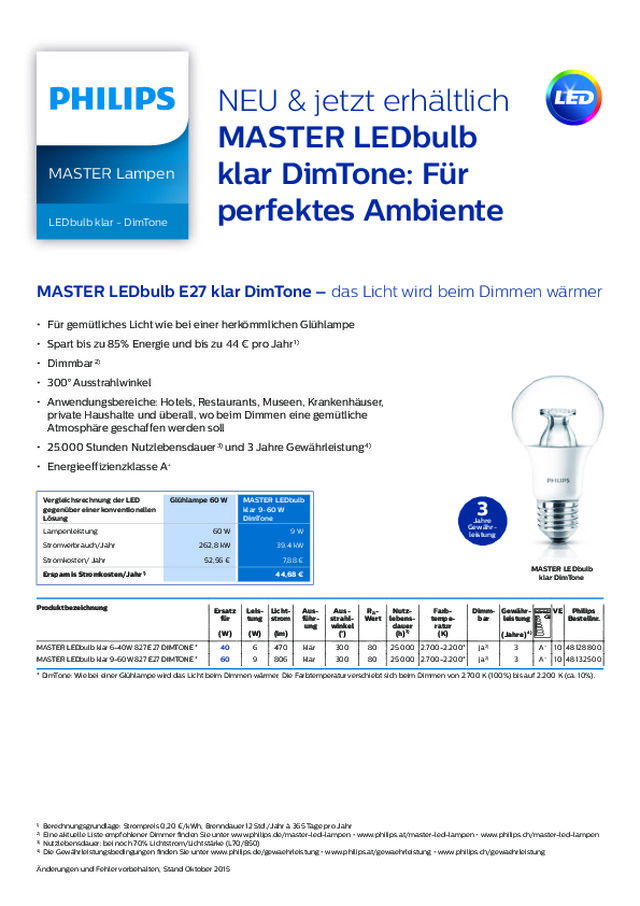 Neuheitenflyer MASTER LEDbulb klar