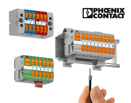 Kompakte, modulare Verteilerblöcke mit seitlichem Push-in Anschluss