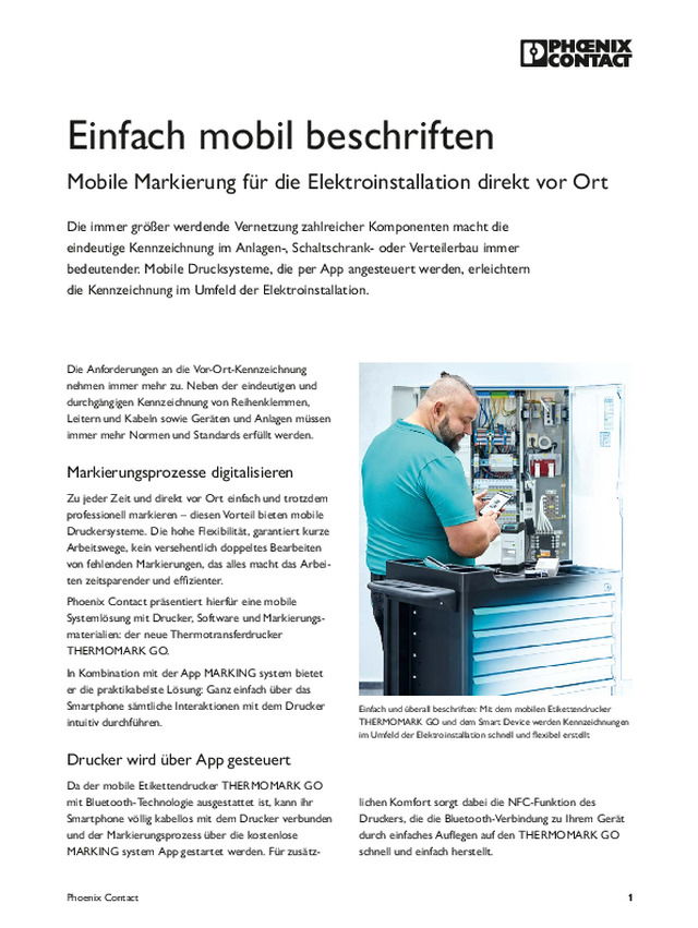 Einfach mobil beschriften - Mobile Markierung für die Elektroinstallation direkt vor Ort