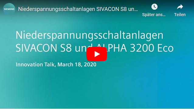 Niederspannungsschaltanlagen SIVACON S8 und ALPHA 3200 Eco.