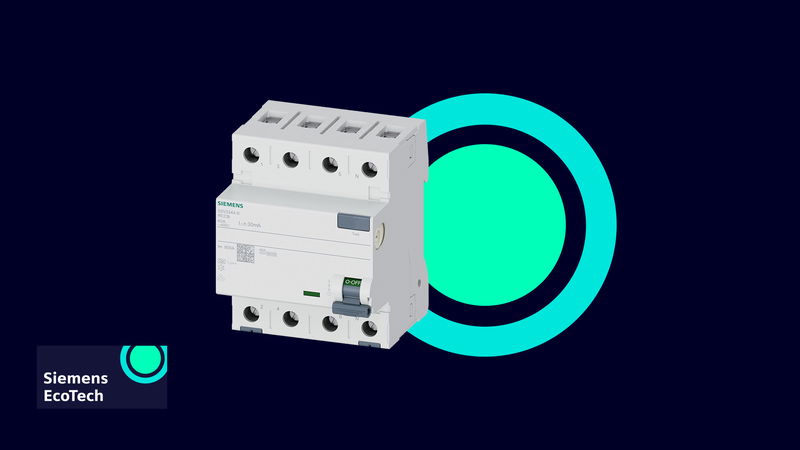 Erster FI-Schutzschalter von Siemens mit recycelten Materialien