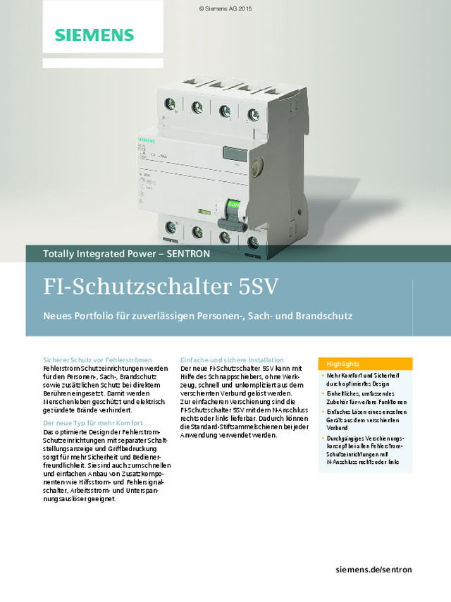 FI-Schutzschalter 5SV
