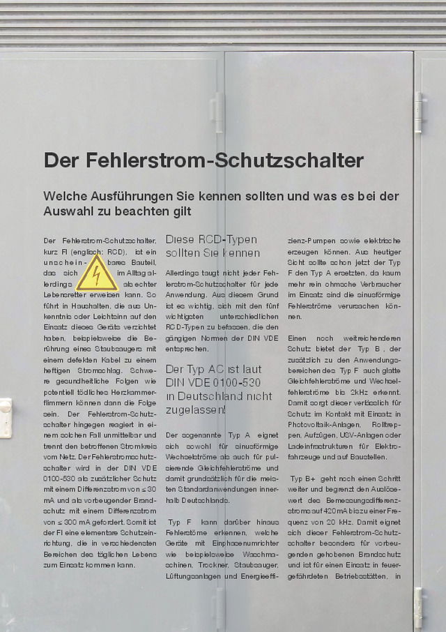 Der Fehlerstrom-Schutzschalter