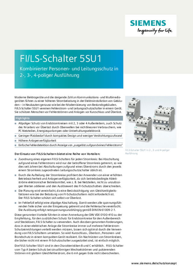 FI/LS-Schalter 5SU1