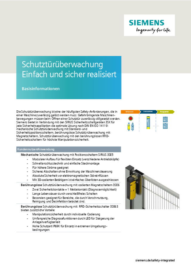 Schutztürüberwachung Einfach und sicher realisiert